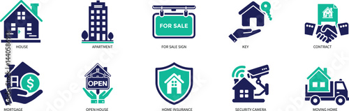  Real Estate Icon Se  Flat Minimal Style.