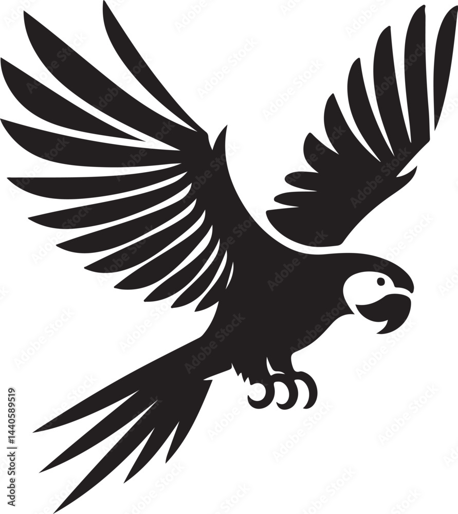 Obraz premium Parrot silhouette vector illustration 
