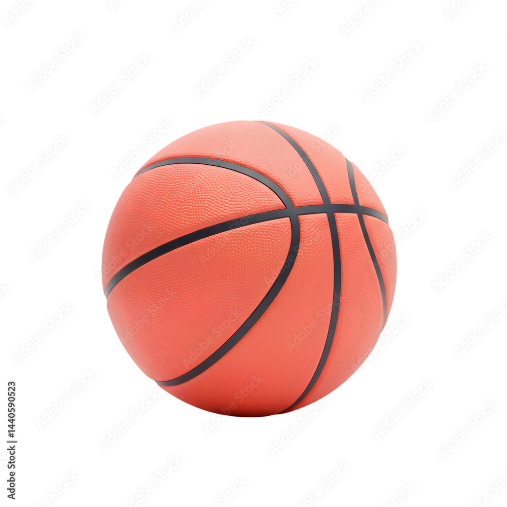 A vibrant basketball isolated on white background perfect for sports concepts A vibrant basketball isolated on white background perfect for sports concepts