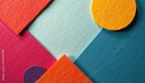 Simple geometric shapes on a textile background , graphics, subtle