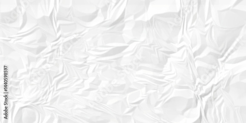 White crumple obsolete billboard rumple. wrinkle ripped creased white crumple aged closeup craft document grunge recycling paper background.	
