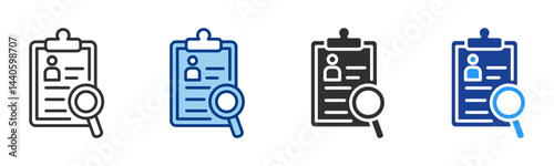 Investigation Icon Multiple Style Vector Collection 