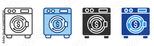 Money Laundering Icon Multiple Style Vector Collection 