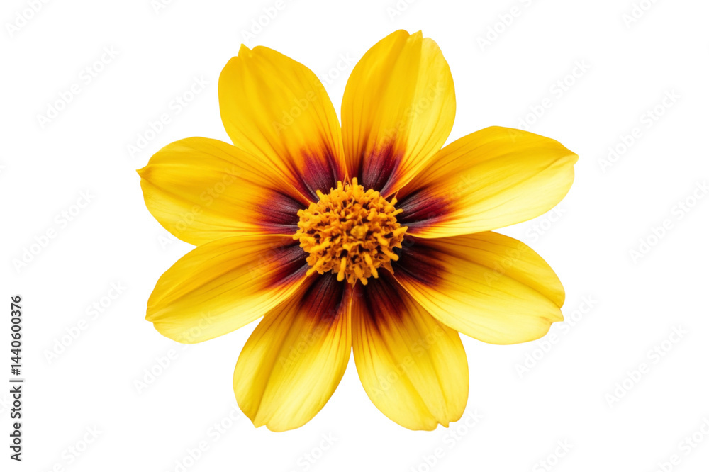 Stunning Yellow and Red Cosmos Flower . White background PNG Stunning Yellow and Red Cosmos Flower . White background PNG