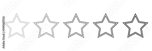 5 Stars quality rating icon. Star vector icons. Flat stars icon for apps and websites. Vector illustration. Eps file 22.