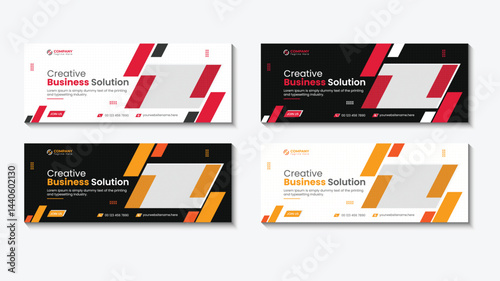 Professional Email Signature & Social Media Cover Design Template Set