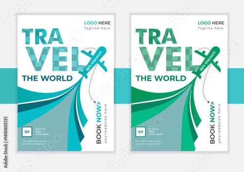 Professional and unique travel flyer template design. modern and clean travel advertising flyer layout design	