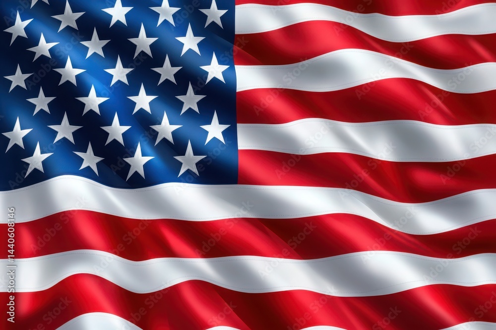 Obraz premium Patriotic american flag waving background image for independence day and memorial day celebration stock photo