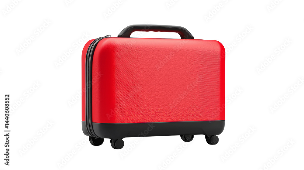 Vibrant Red Glossy Suitcase on Wheels with Stylish and Modern Design for Travel Vibrant Red Glossy Suitcase on Wheels with Stylish and Modern Design for Travel