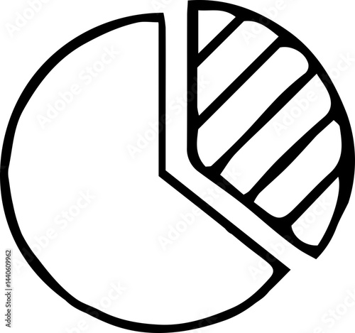 Pie chart with magnifier – Analytics or data insights icon