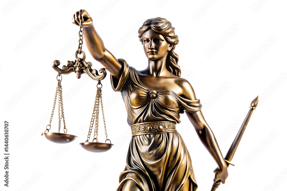 Obraz premium justice statue isolated on white background PNG