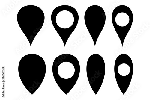 Free Download Set of Map Location Pins – Simple Navigation and GPS Marker Icons. - GFXLoad