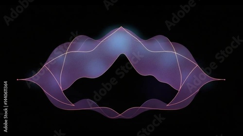 Abstract geometric interwoven lines against dark background