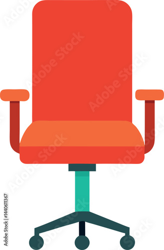Corporate Chair Vector Illustration, Transparent Background
