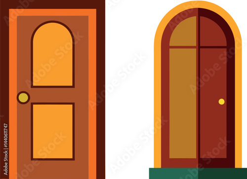 Door Vector Illustration, Transparent Background