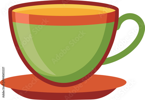 Tea Cup Vector Illustration, Transparent Background