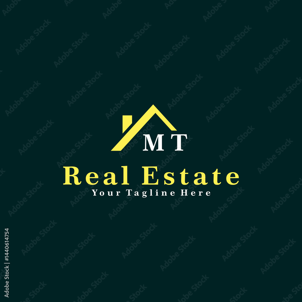 MT Initials Real Estate Logo Vector Art  Icons  and Graphics