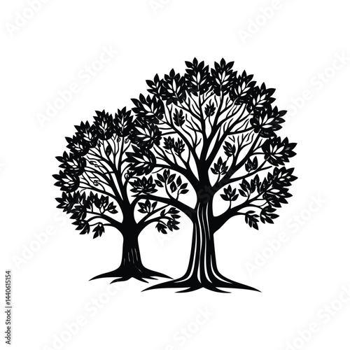 vector tree silhouette