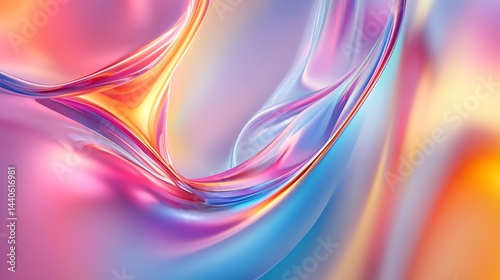 A Abstract  waves in soft tones, Modern colorful background with layered texture, Creative minimal 3d flow for design and digital art illustration for your design.	