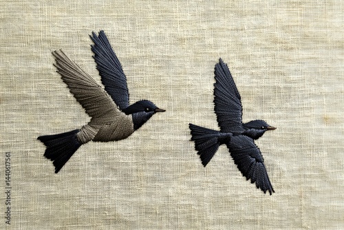 perfect stitch embroidery birds minimalism