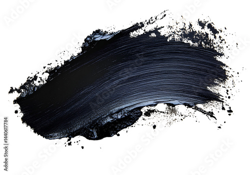  black paint brush stroke shape on a transparent background