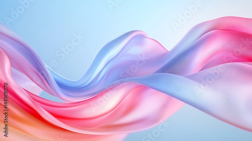 A Abstract pastel paper waves in soft tones, Modern colorful background with layered texture, Creative minimal flow for design and digital art illustration for your design.