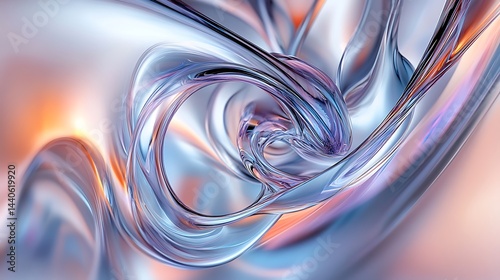 A Abstract pastel paper waves in soft tones, Modern colorful background with layered texture, Creative minimal flow for design and digital art illustration for your design.