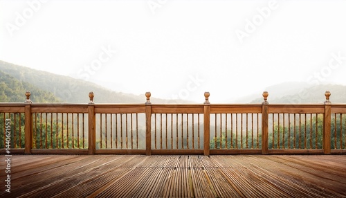 ethereal elegance wooden railing isolated