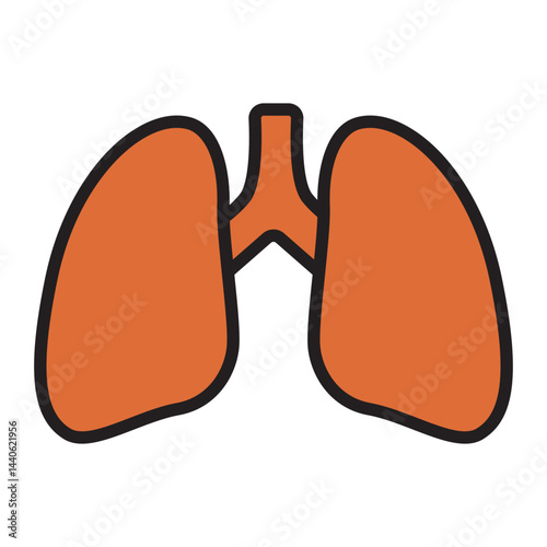 Human lungs respiratory system icon