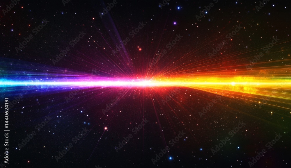 Fototapeta premium Colorful cosmic ray burst