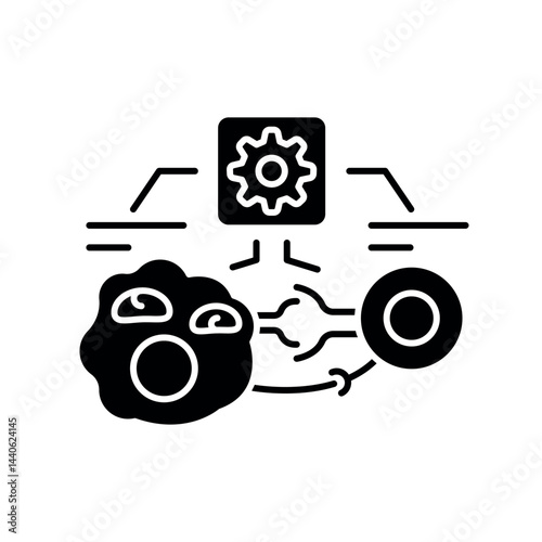 Genetic modification HLA antigens black flat icon.