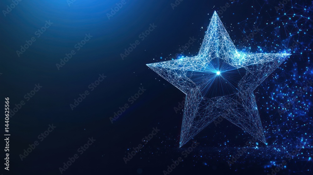 Abstract glowing star, polygonal design. Abstract glowing star, polygonal design.