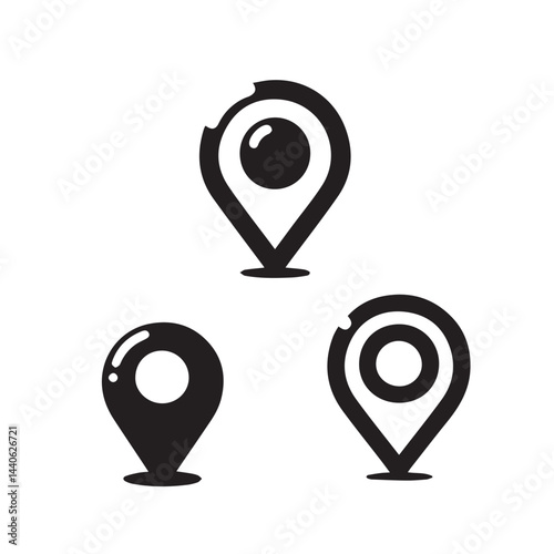location pin icon silhouette vector
