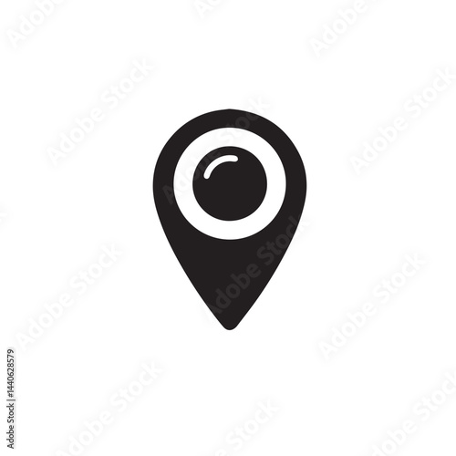 location pin icon silhouette vector