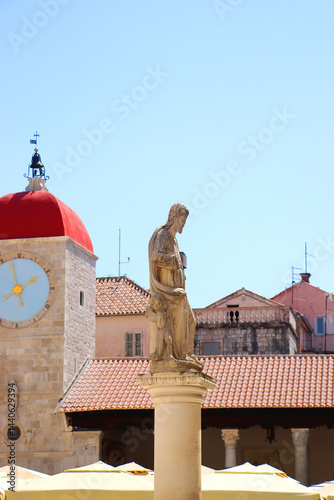 Obraz na płótnie Historical clock tower in trogir, Croatia. w salonie
