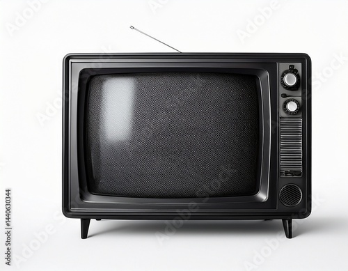 black television isolate on white background