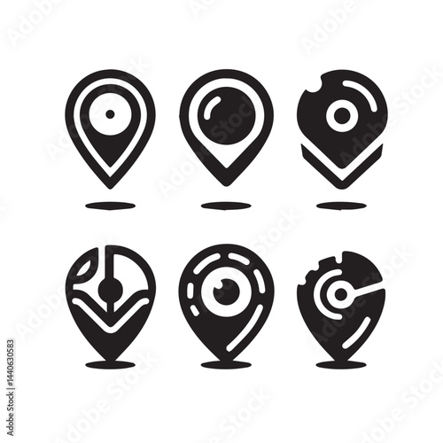 location pin icon silhouette vector