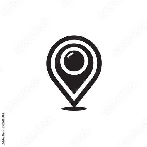 location pin icon silhouette vector
