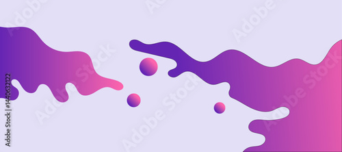 Bright poster with dynamic waves. Vector illustration in minimal flat style.