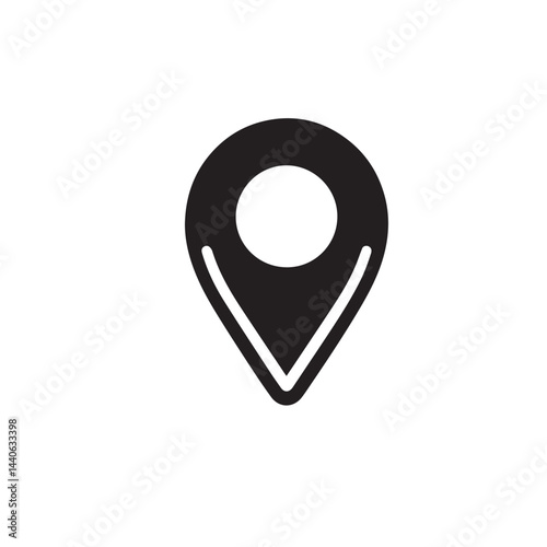 location pin icon silhouette vector