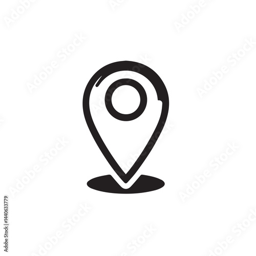 location pin icon silhouette vector