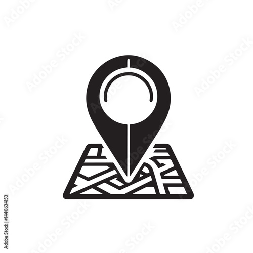 location pin icon silhouette vector