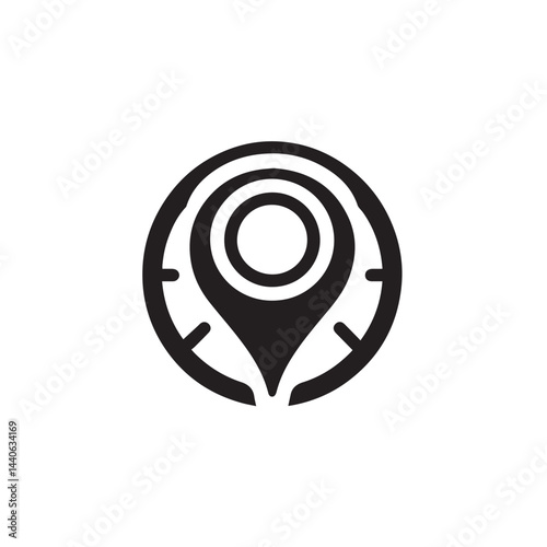 location pin icon silhouette vector