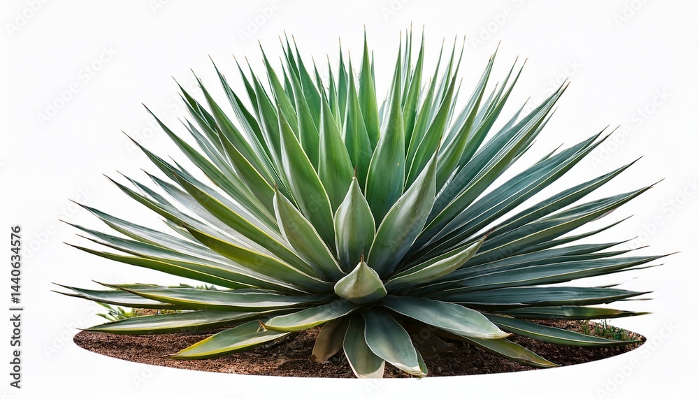 Fototapeta premium sisal agave with large spiky leaves short isolated