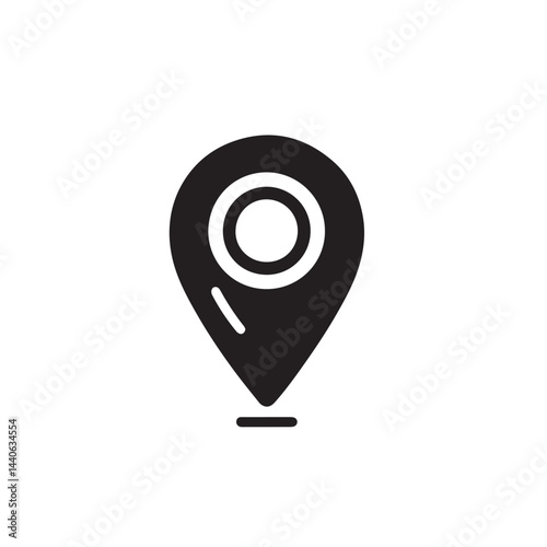 location pin icon silhouette vector