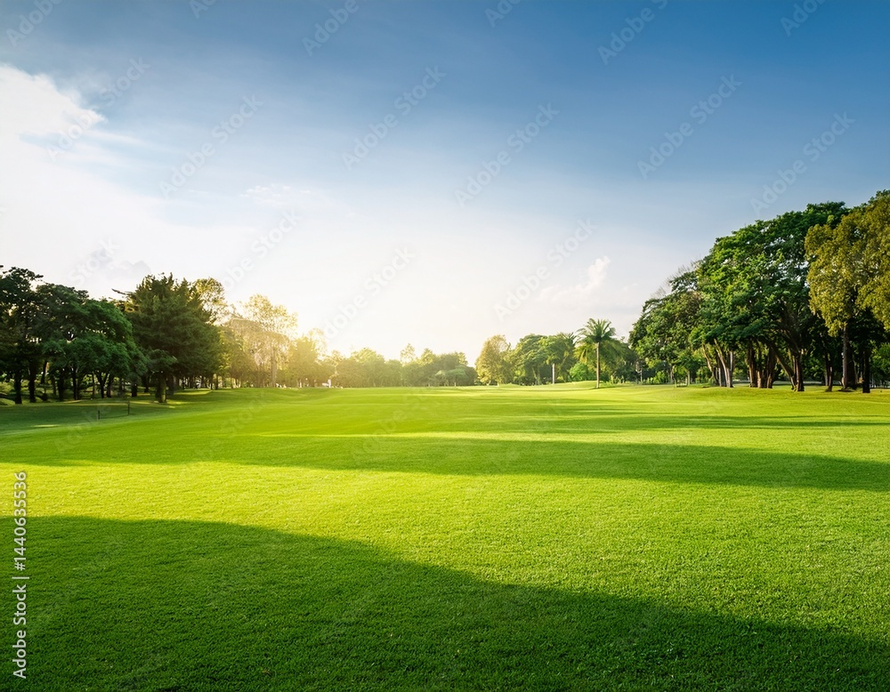 green grass field in public park green grass field in public park