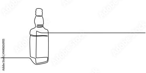 Vászonkép Continuous One Line Drawing Beverages Icons Concept