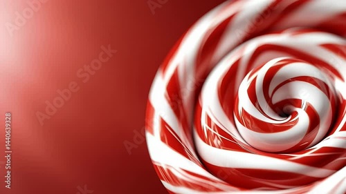 Dynamic and Vibrant Abstract Swirl Red and White Pattern with Glossy Texture Creating Sweet Visual Effect
