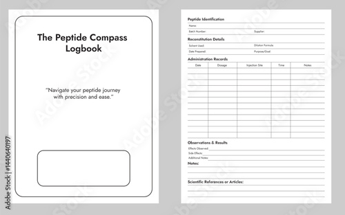Peptide Compass Logbook Or Notebook Planner