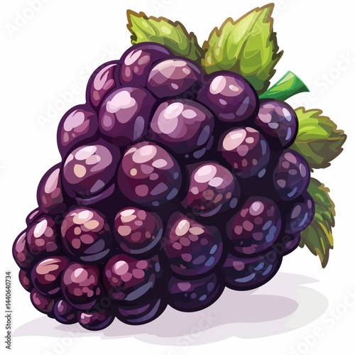 Blackberry on white background 